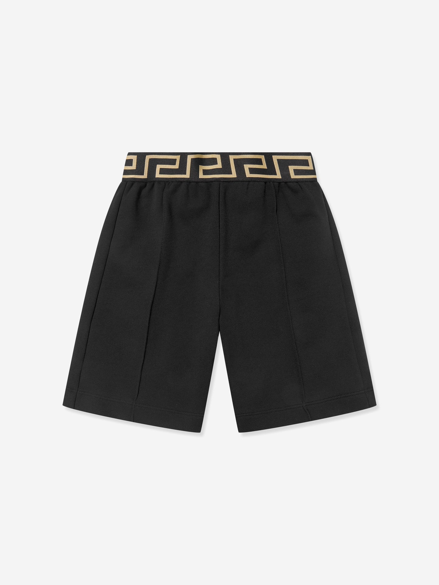 Versace 男童刺绣徽标短裤（黑色）