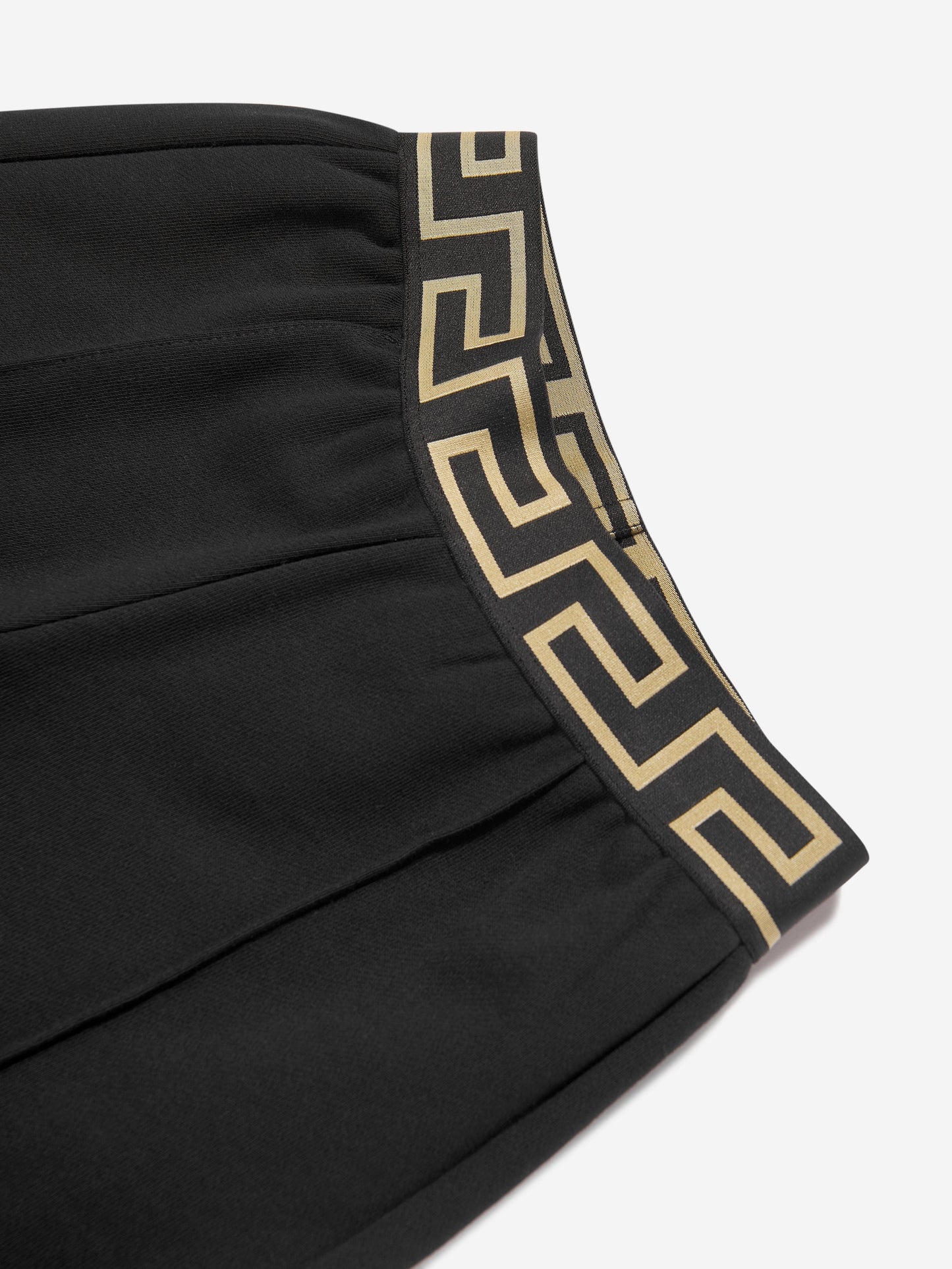 Versace 男童刺绣徽标短裤（黑色）