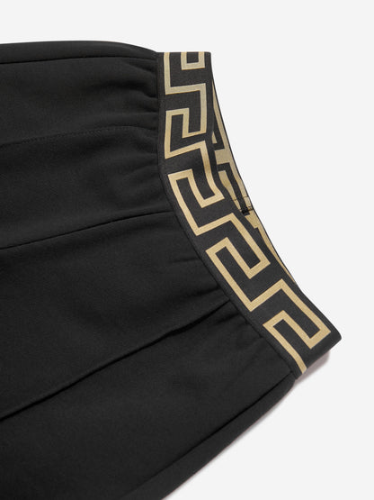 Versace 男童刺绣徽标短裤（黑色）