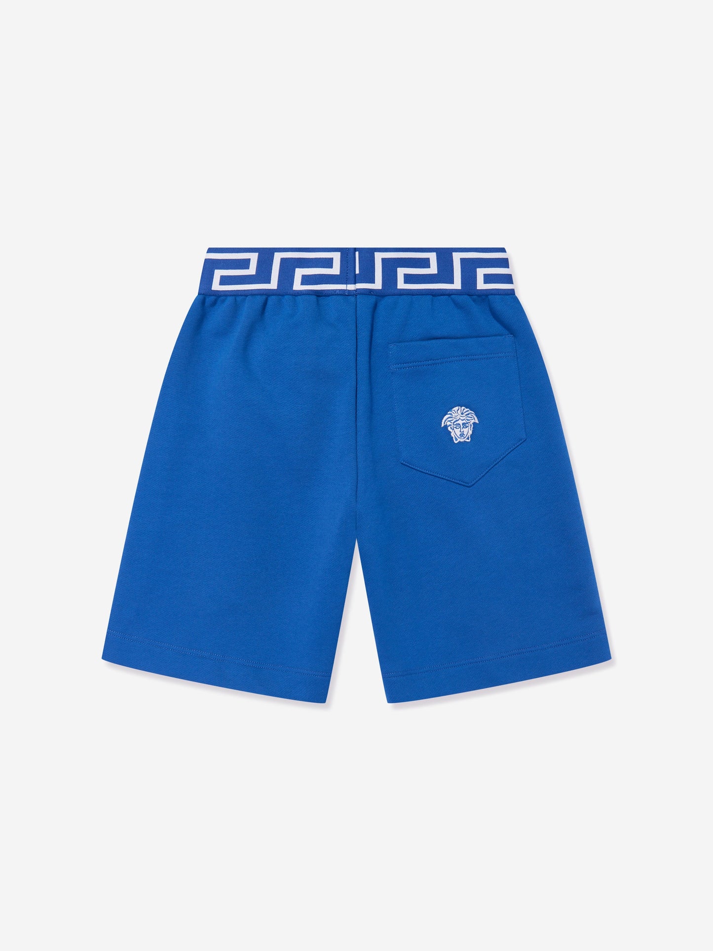 Versace 男童蓝色刺绣徽标短裤
