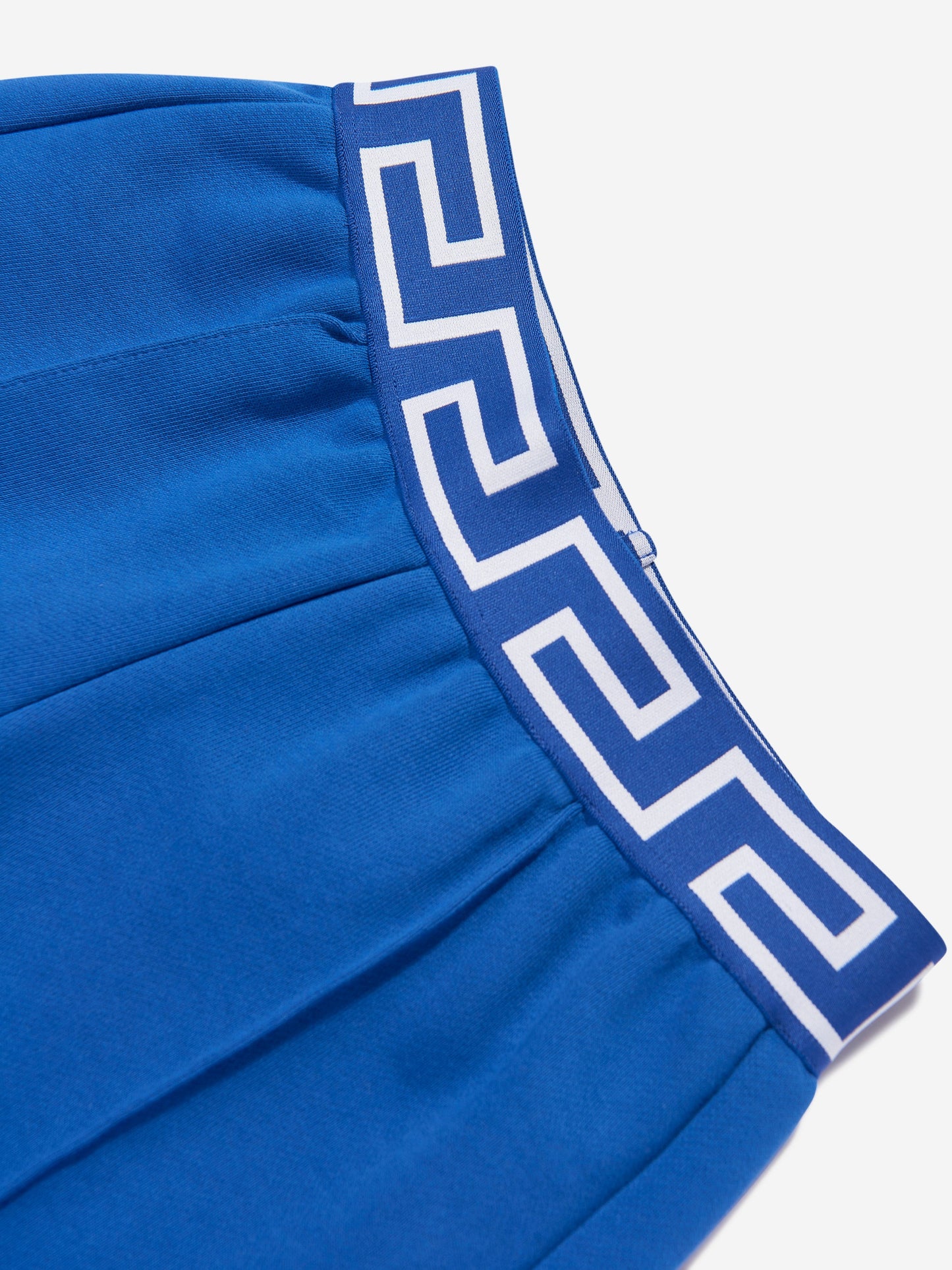 Versace 男童蓝色刺绣徽标短裤