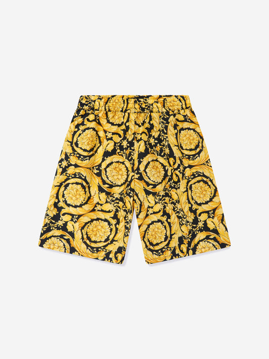 Versace Boys 金色巴洛克印花短裤