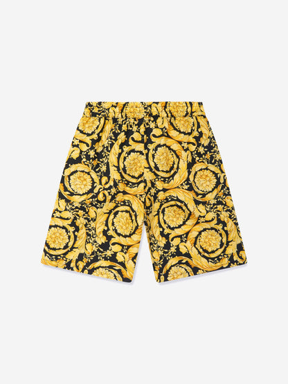 Versace Boys 金色巴洛克印花短裤