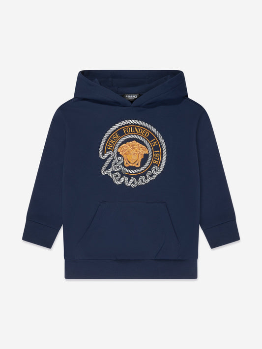 Versace Boys 海军蓝航海美杜莎连帽衫
