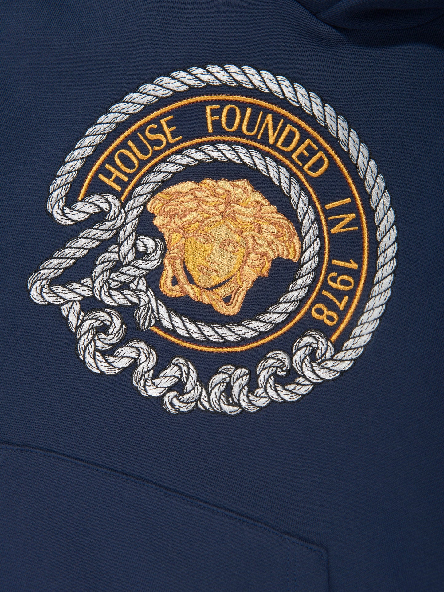 Versace Boys 海军蓝航海美杜莎连帽衫