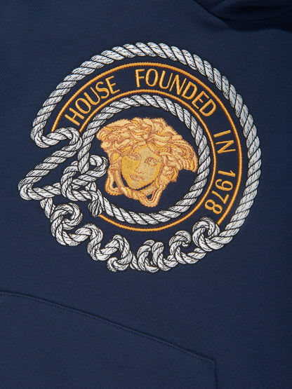 Versace Boys 海军蓝航海美杜莎连帽衫