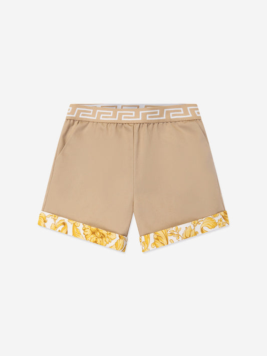 Versace Baby 米色华达呢 Barocco 短裤