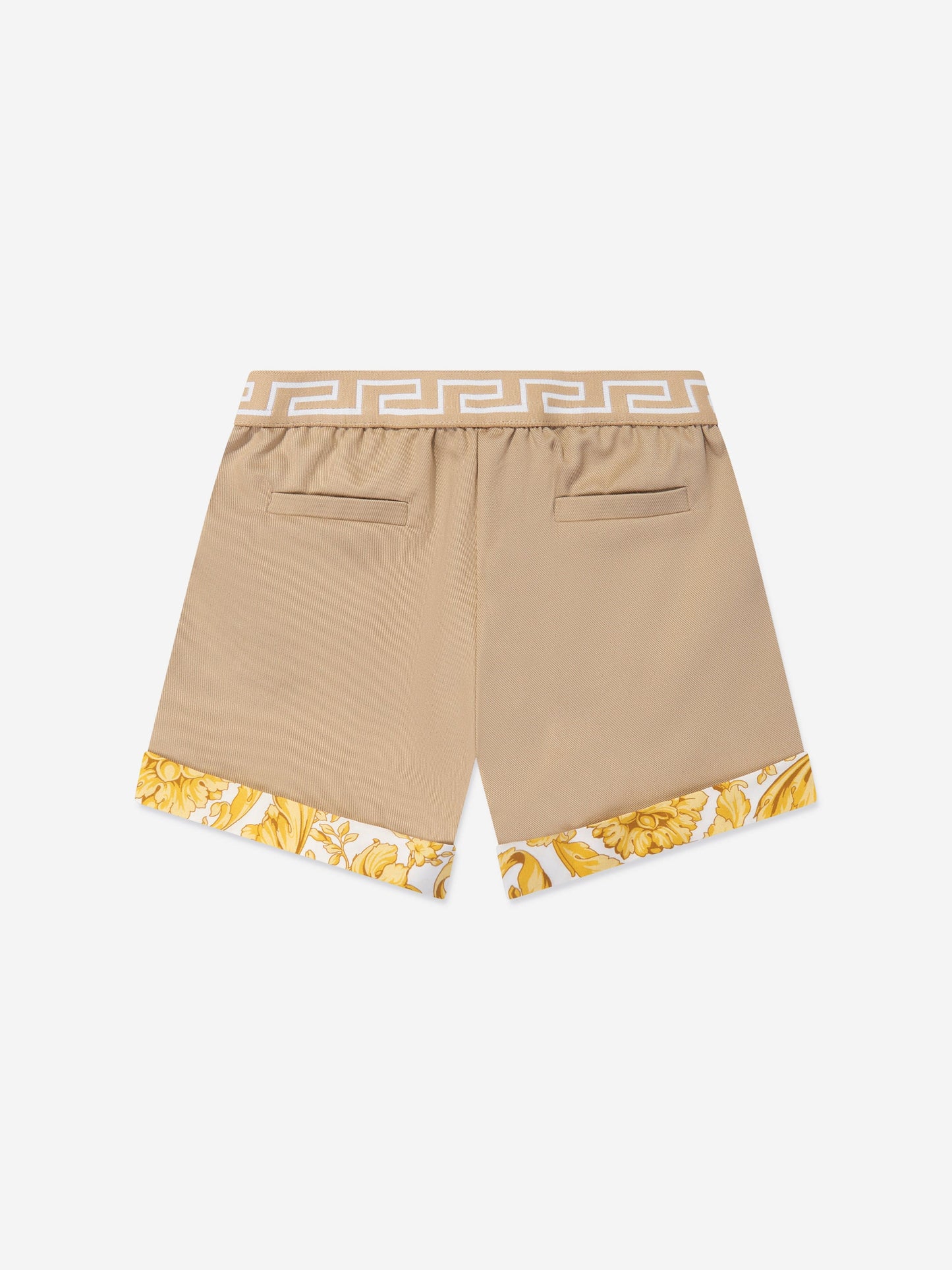 Versace Baby 米色华达呢 Barocco 短裤