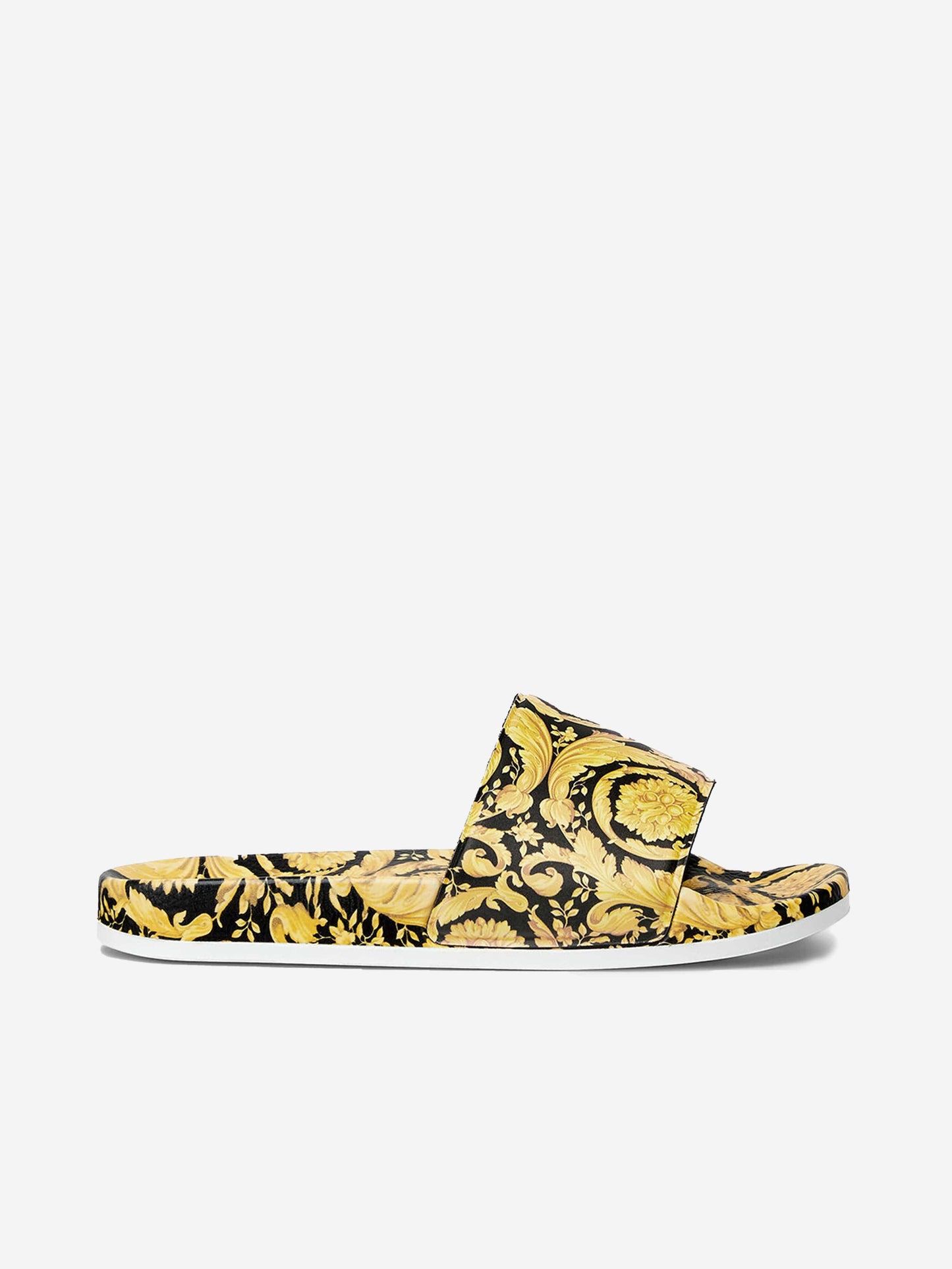 Versace Kids 金色巴洛克印花拖鞋