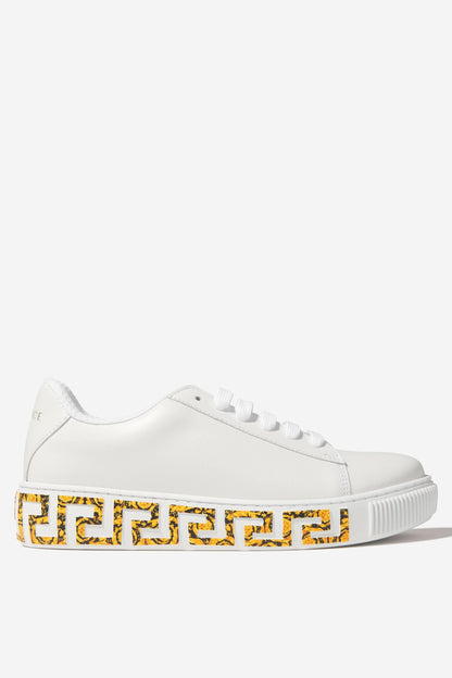 Versace 儿童皮革 La Greca 运动鞋