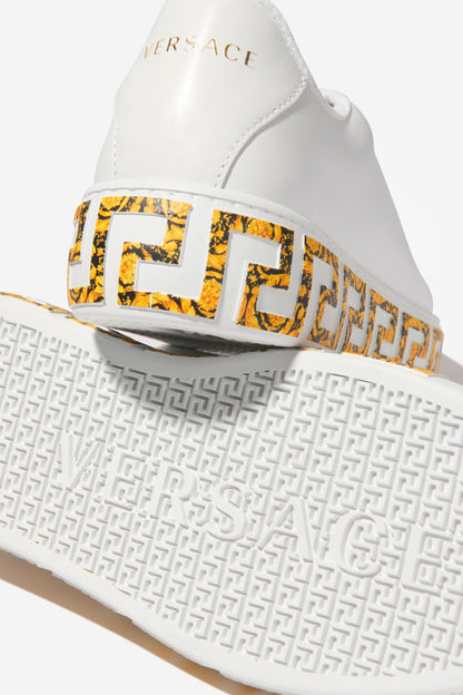 Versace 儿童皮革 La Greca 运动鞋