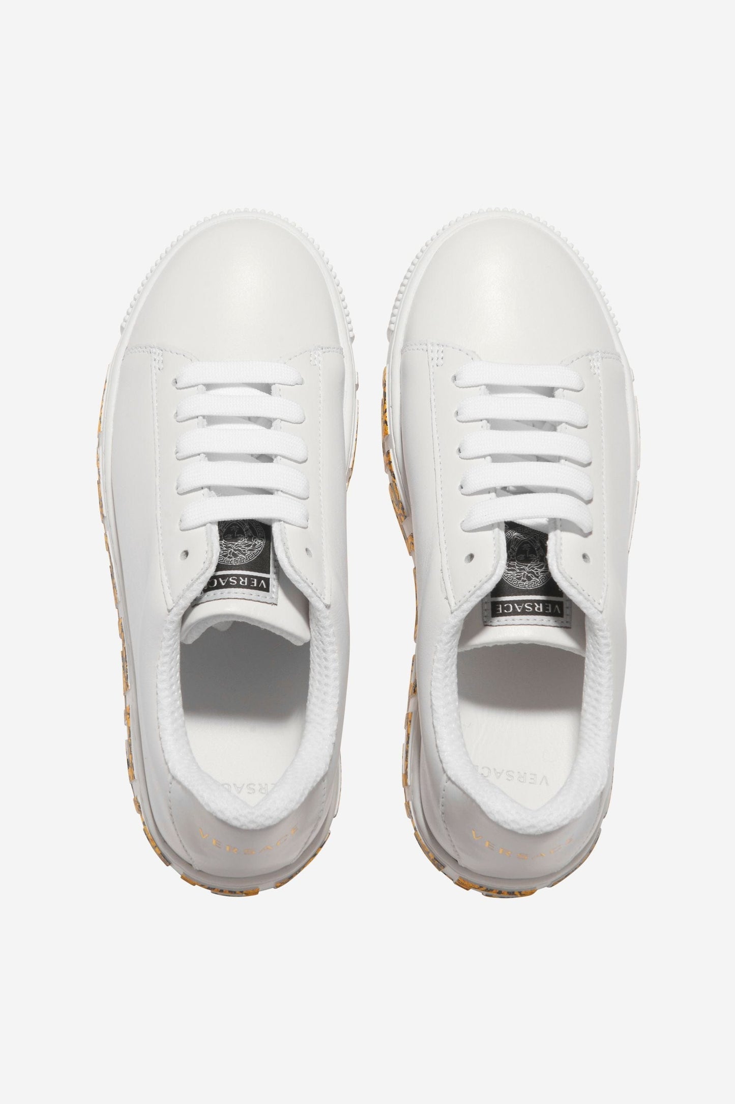 Versace 儿童皮革 La Greca 运动鞋
