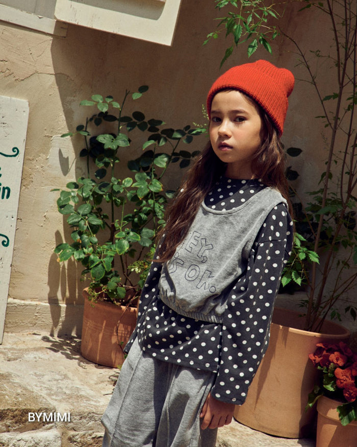 女童灰色棉长裤