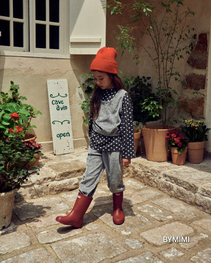 女童灰色棉长裤