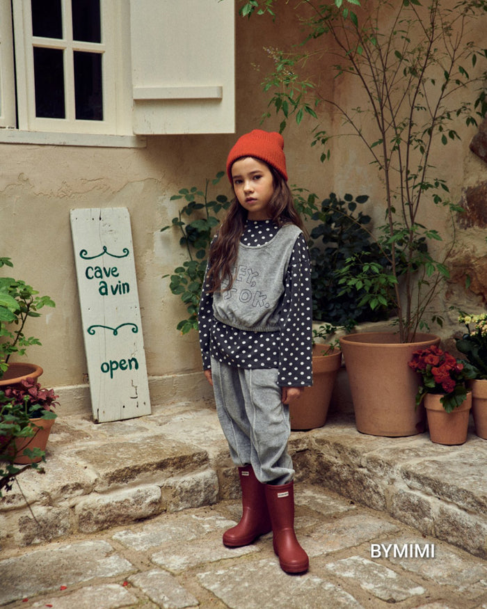 女童灰色棉长裤