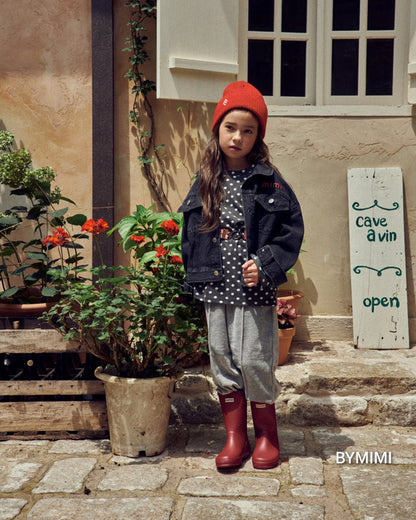 女童灰色棉长裤