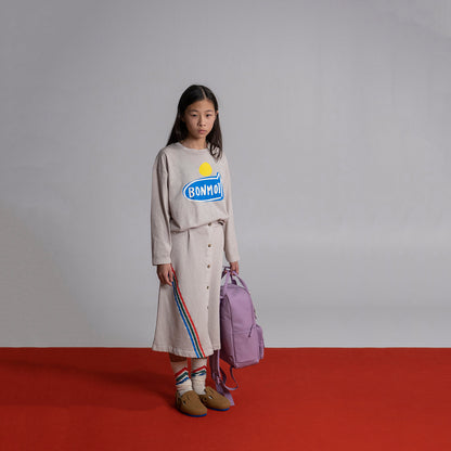 女童灰色Logo棉短裙