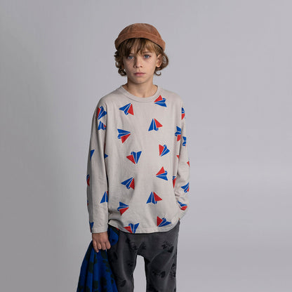 儿童灰色印花棉T恤