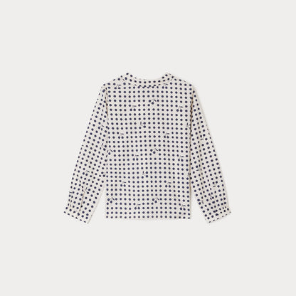 女童白色Logo棉衬衫