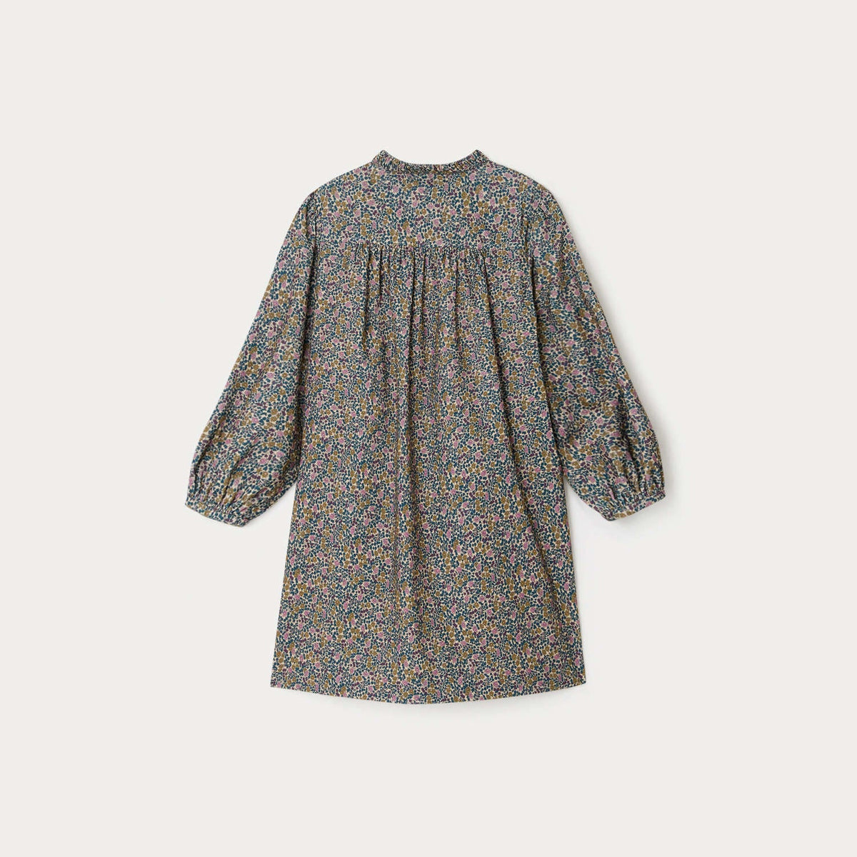 女童藏青色碎花连衣裙