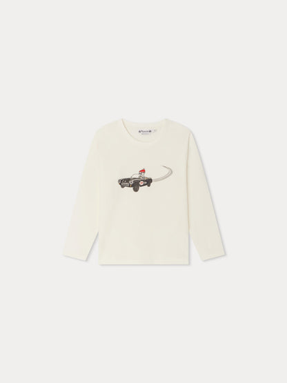 男童白色印花棉T恤