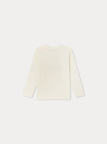 男童白色印花棉T恤