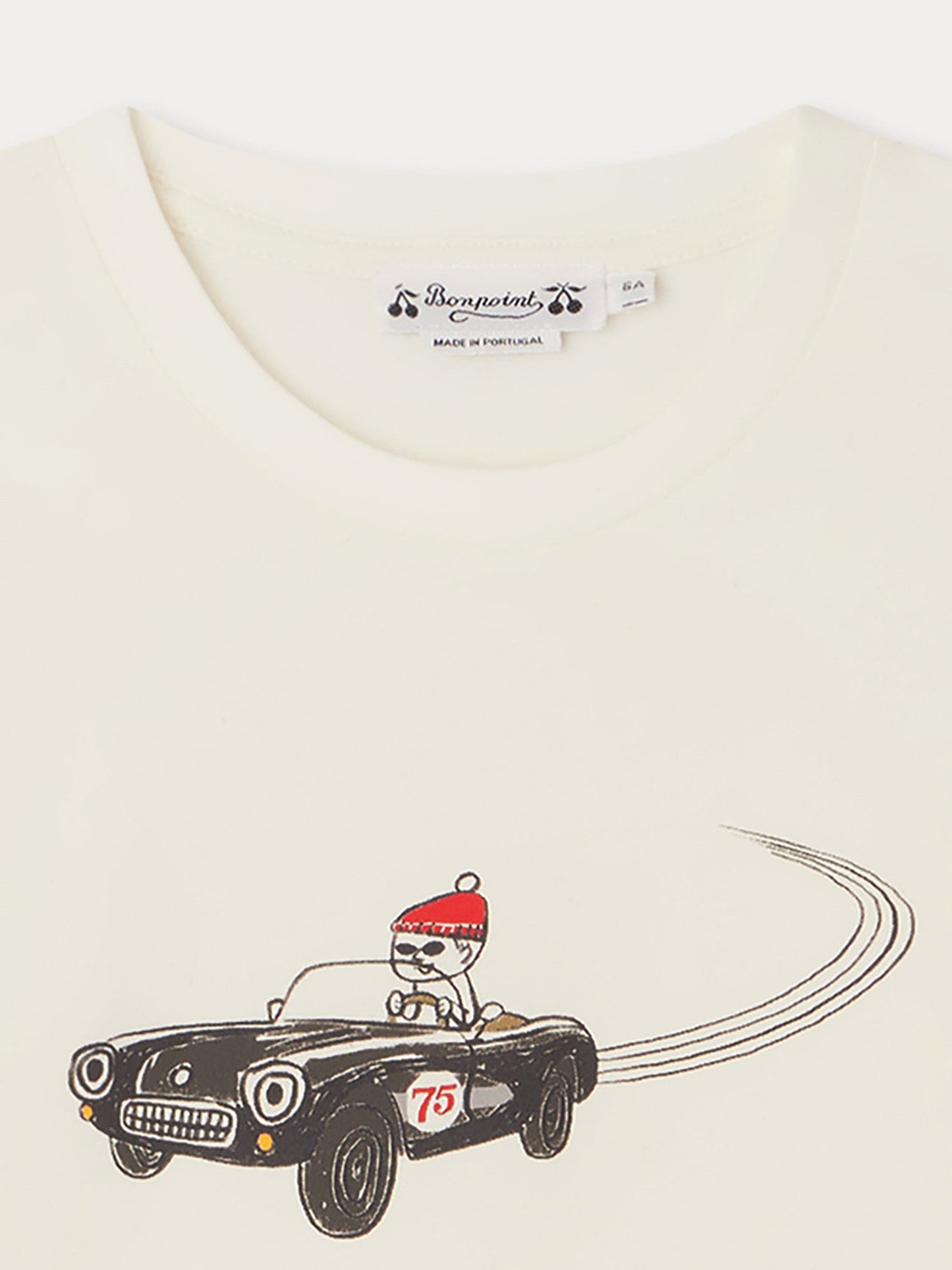 男童白色印花棉T恤