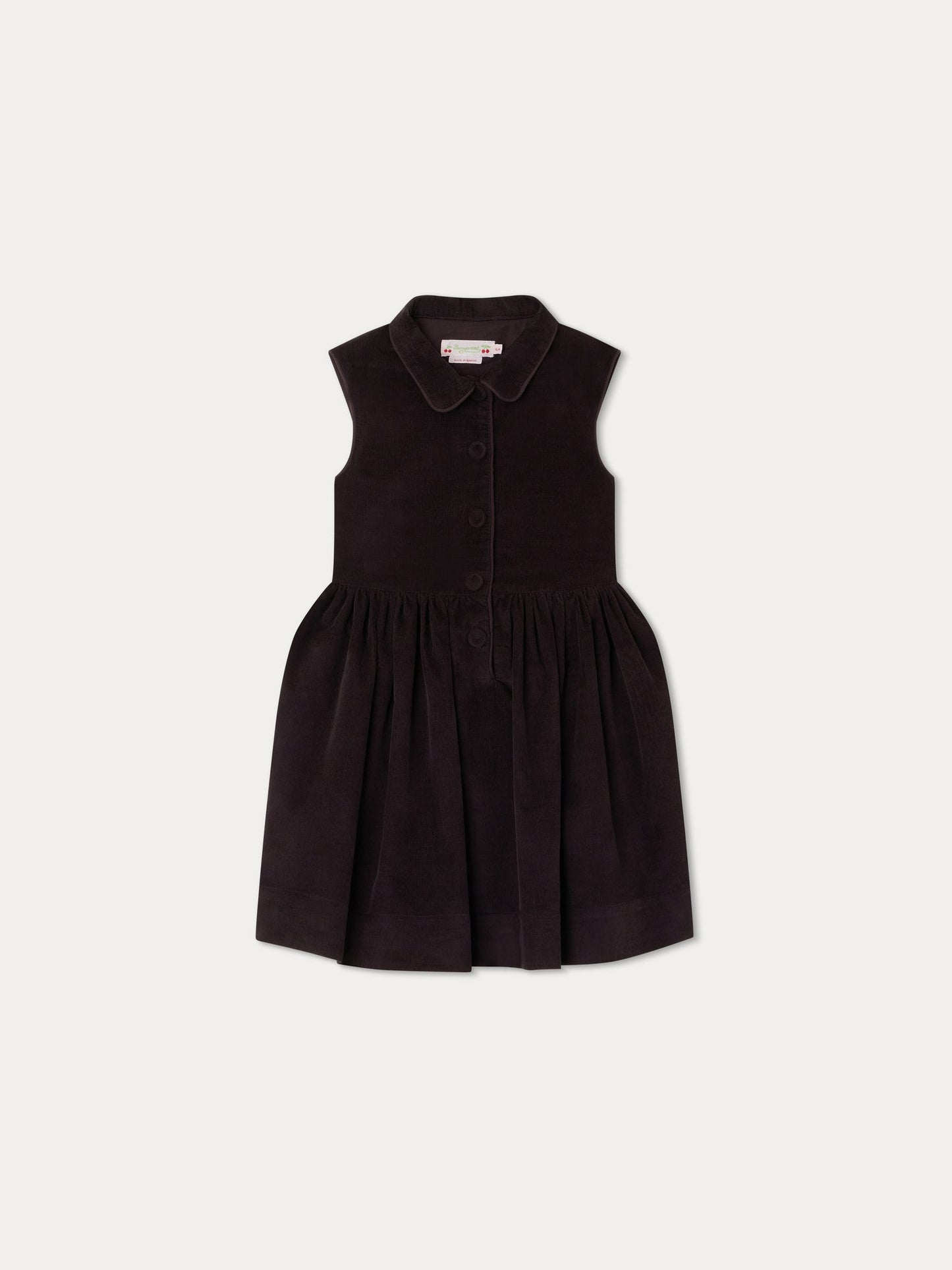 女童棕色灯芯绒连衣裙