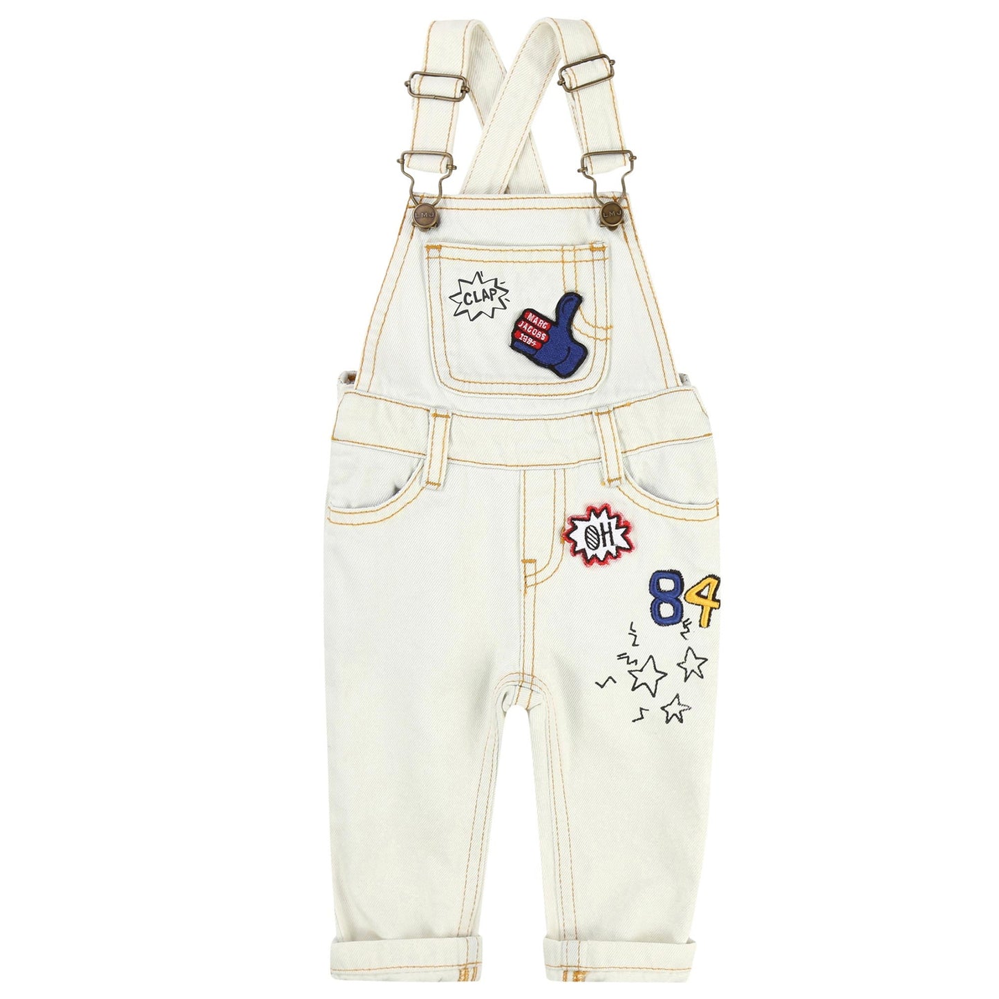 Girls Off-White Denim Dungarees