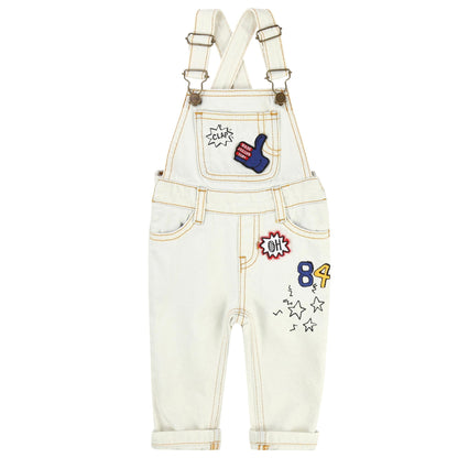 Girls Off-White Denim Dungarees