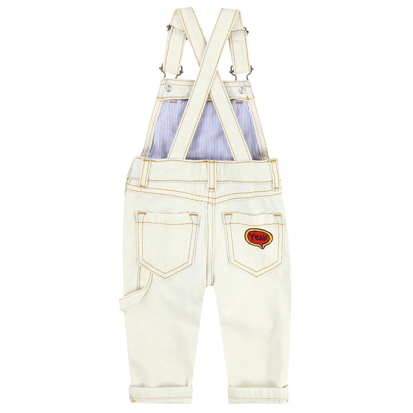 Girls Off-White Denim Dungarees