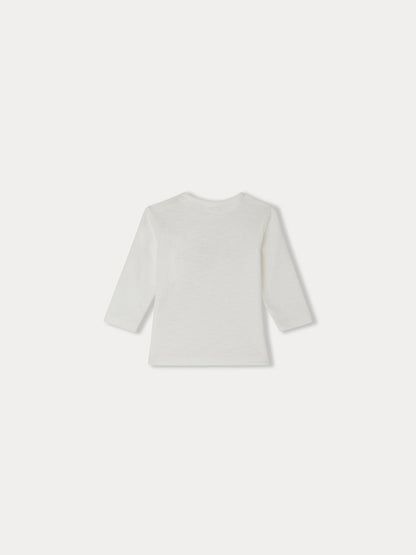 婴儿白色小狗棉T恤