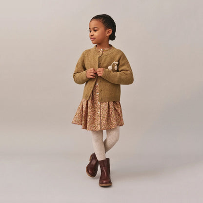 女童浅棕色羊绒开衫