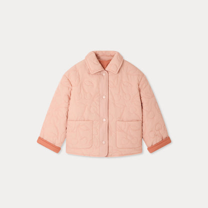 女童粉色双面棉服