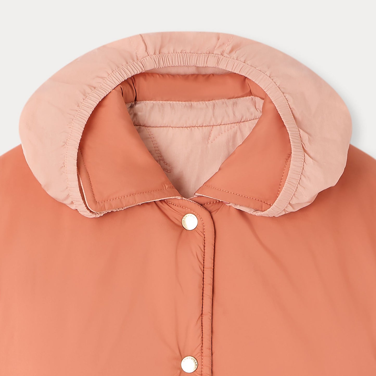 女童粉色双面棉服