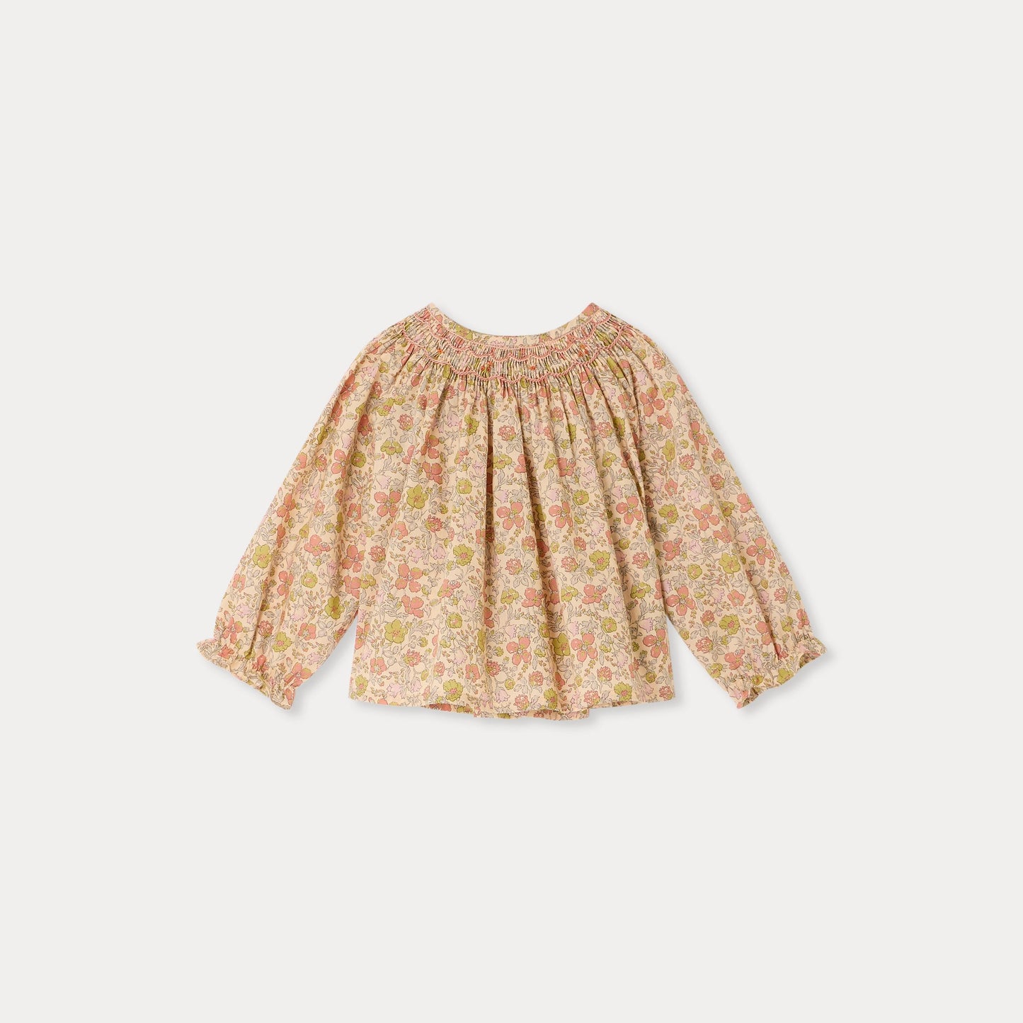 女婴粉色碎花棉衬衫