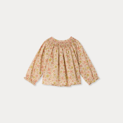 女婴粉色碎花棉衬衫