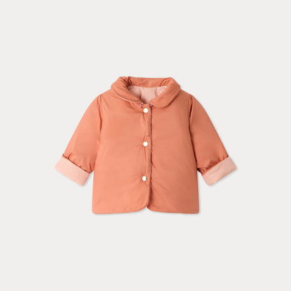 女婴粉色双面棉服