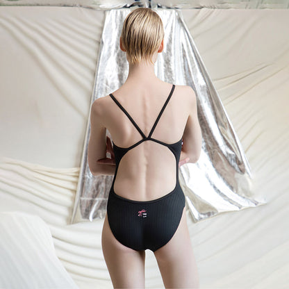 女士黑色专业泳衣