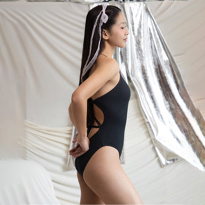 女士黑色专业泳衣