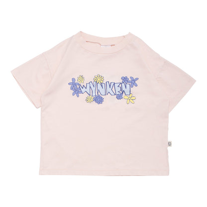 女童浅粉色Logo棉T恤