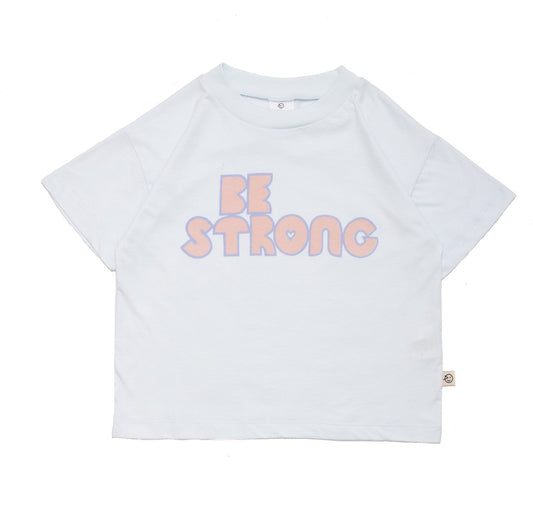 儿童冰蓝色Logo棉T恤