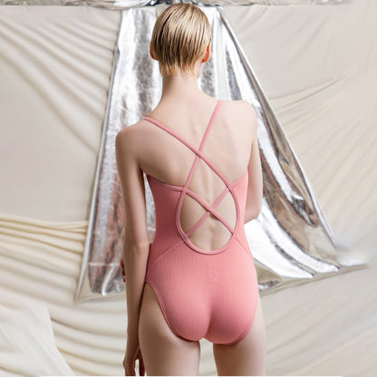 女士珊瑚粉色专业泳衣