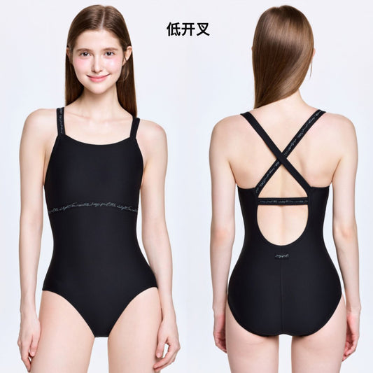 女士黑色专业泳衣