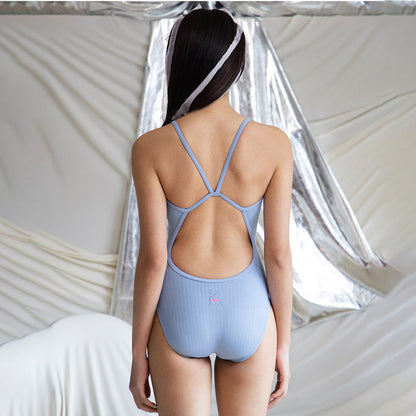 女士浅蓝色专业泳衣