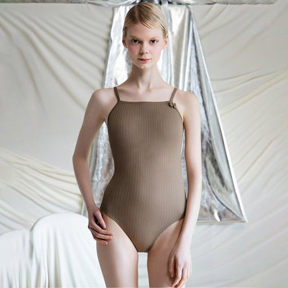 女士摩卡色专业泳衣