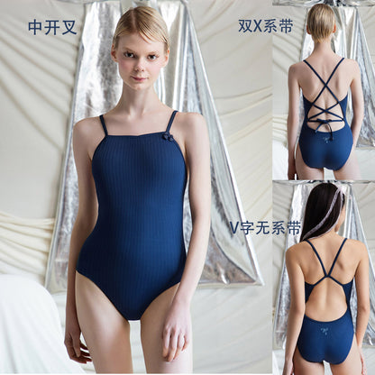 女士藏青色专业泳衣