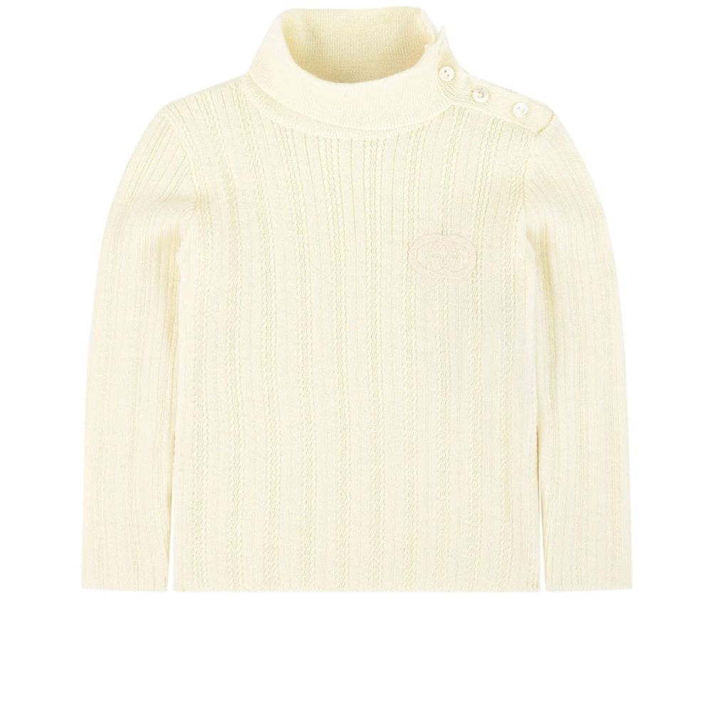 Baby Girls Milk GG Wool Turtleneck