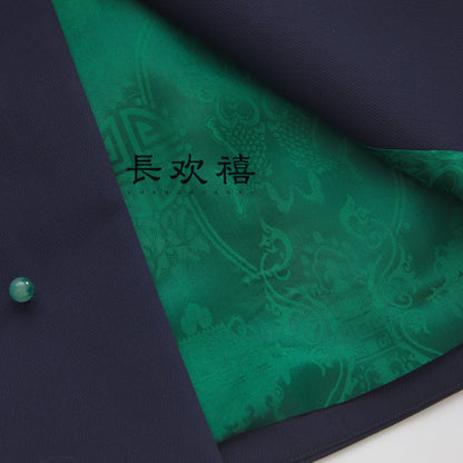 女童藏青色"远黛山峦"羊毛外套