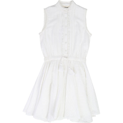 Girls White Cotton Dress